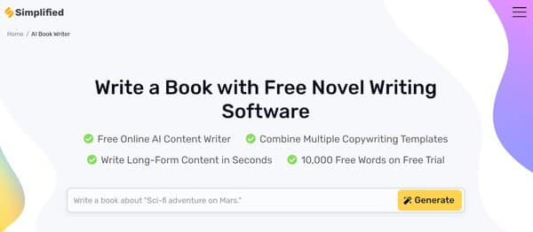 Simplified AI Free Novel Writing