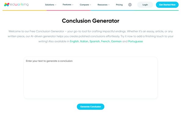 Edworking AI Conclusion Generator