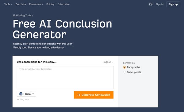 ahrefs Free AI Conclusion Generator