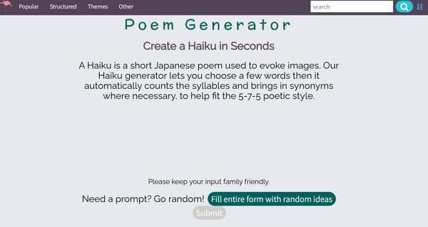Haiku Poem Generator Org
