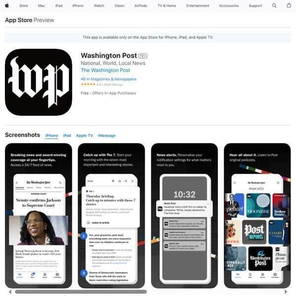 Новостное приложение Washington Post